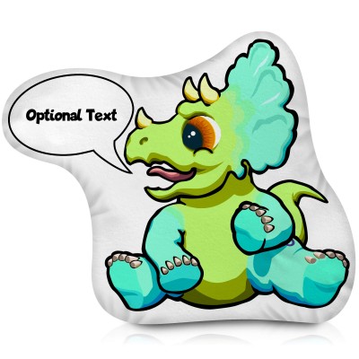 (Approx. 40cm) with Triceratops Design Soft Velvet Polyester Fabric (Personalised with Text)