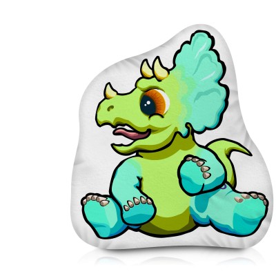 (Approx. 40cm) with Triceratops Design Soft Velvet Polyester Fabric