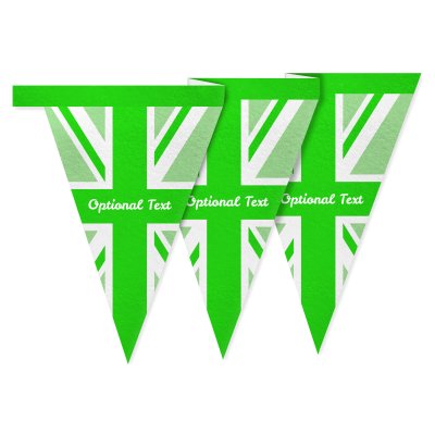 - 1 Metre with 8 Flags (20cm) Green Mock Suede Polyester Fabric