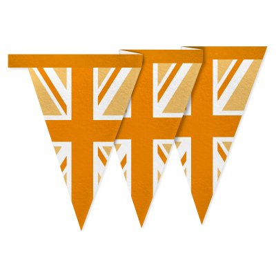 - 1 Metre with 8 Flags (20cm) Orange Mock Suede Polyester Fabric (Personalised with Text)
