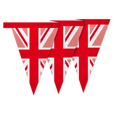 - 1 Metre with 8 Flags (20cm) Red Mock Suede Polyester Fabric (Personalised with Text)