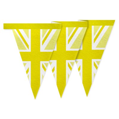 - 1 Metre with 8 Flags (20cm) Yellow Mock Suede Polyester Fabric (Personalised with Text)