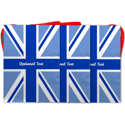 - 5 Metres with 12 Rectangle Flags (28cm) Blue Mock Suede Polyester Fabric