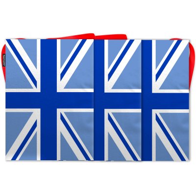 - 5 Metres with 12 Rectangle Flags (28cm) Blue Mock Suede Polyester Fabric (Personalised with Text)