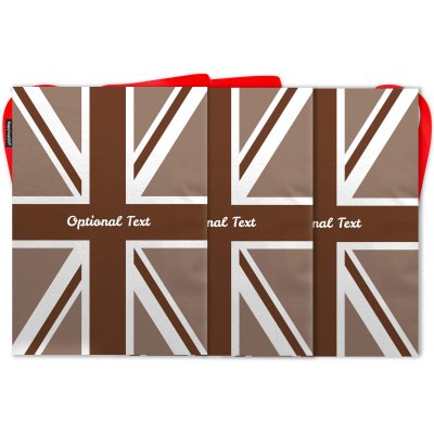- 5 Metres with 12 Rectangle Flags (28cm) Brown Mock Suede Polyester Fabric