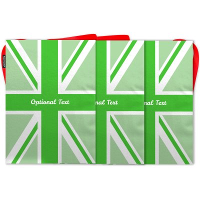 - 5 Metres with 12 Rectangle Flags (28cm) Green Mock Suede Polyester Fabric