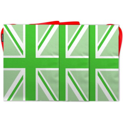 - 5 Metres with 12 Rectangle Flags (28cm) Green Mock Suede Polyester Fabric (Personalised with Text)