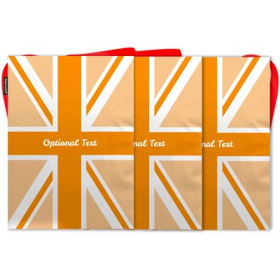 - 5 Metres with 12 Rectangle Flags (28cm) Orange Mock Suede Polyester Fabric