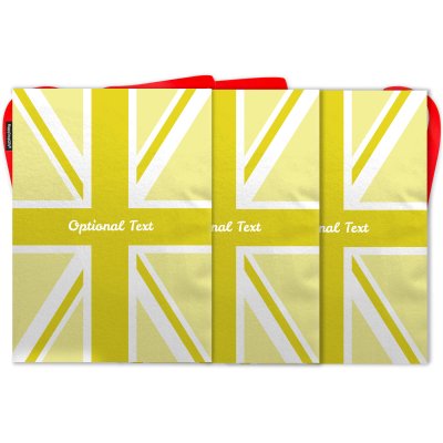 - 5 Metres with 12 Rectangle Flags (28cm) Yellow Mock Suede Polyester Fabric