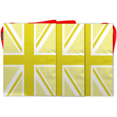 - 5 Metres with 12 Rectangle Flags (28cm) Yellow Mock Suede Polyester Fabric (Personalised with Text)