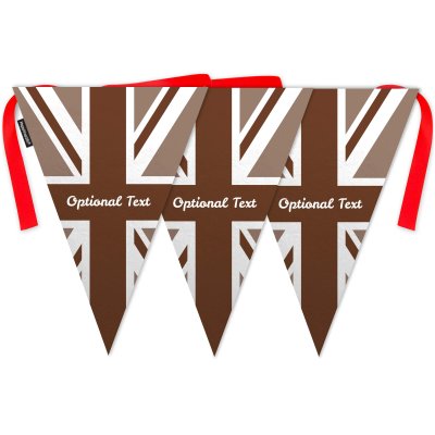 - 5 Metres with 12 Triangle Flags (28cm) Brown Mock Suede Polyester Fabric