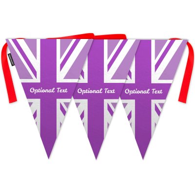 - 5 Metres with 12 Triangle Flags (28cm) Purple Mock Suede Polyester Fabric