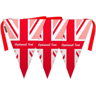 - 5 Metres with 12 Triangle Flags (28cm) Red Mock Suede Polyester Fabric