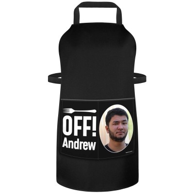 (90cm x 70cm) Black Cotton Fabric (Personalised with Text) and Photo Printed Pocket