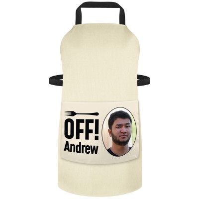 (90cm x 70cm) - Natural Organic Cotton (Personalised with Text) and Photo Printed Pocket