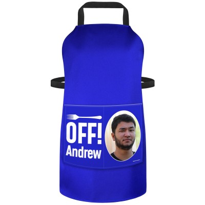 (90cm x 70cm) - Royal Blue Cotton Fabric (Personalised with Text) and Photo Printed Pocket