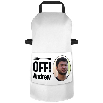 (70cm x 55cm) - White Cotton Fabric (Personalised with Text) and Photo Printed Pocket