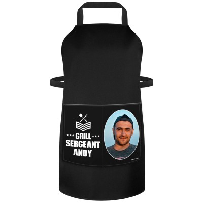 (90cm x 70cm) Black Cotton Fabric (Personalised with Text) and Photo Printed Pocket