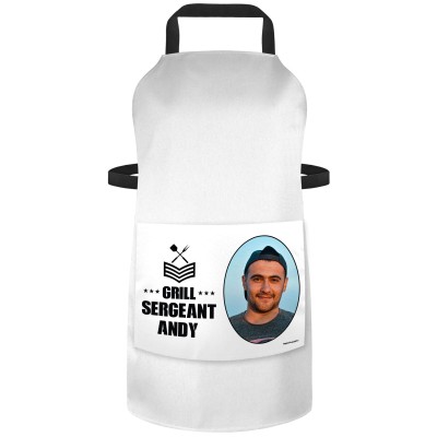 (70cm x 55cm) - White Cotton Fabric (Personalised with Text) and Photo Printed Pocket