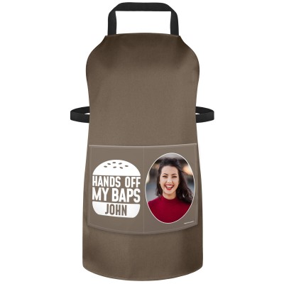 (90cm x 70cm) - Chocolate Luxury Cotton Fabric (Personalised with Text) and Photo Printed Pocket