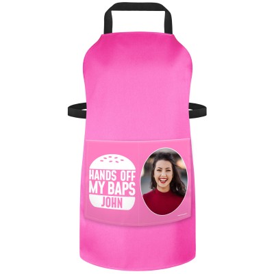 (90cm x 70cm) - Hot Pink Cotton Fabric (Personalised with Text) and Photo Printed Pocket