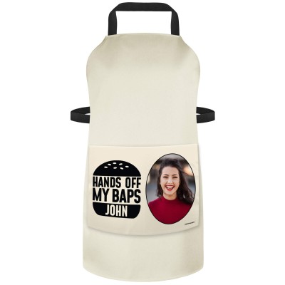 (70cm x 55cm) - Natural Cotton Fabric (Personalised with Text) and Photo Printed Pocket