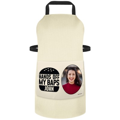 (70cm x 55cm) - Natural Organic Cotton (Personalised with Text) and Photo Printed Pocket