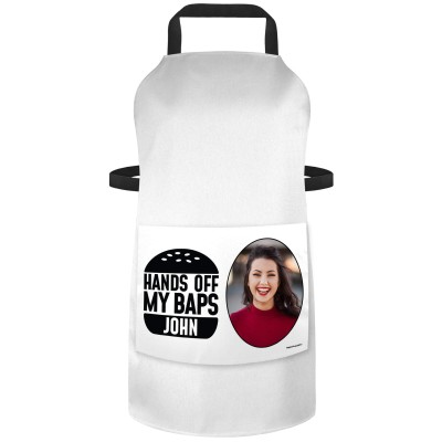(70cm x 55cm) - White Cotton Fabric (Personalised with Text) and Photo Printed Pocket