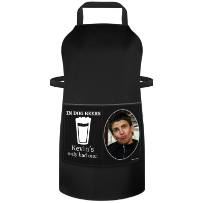 (90cm x 70cm) Black Cotton Fabric (Personalised with Text) and Photo Printed Pocket