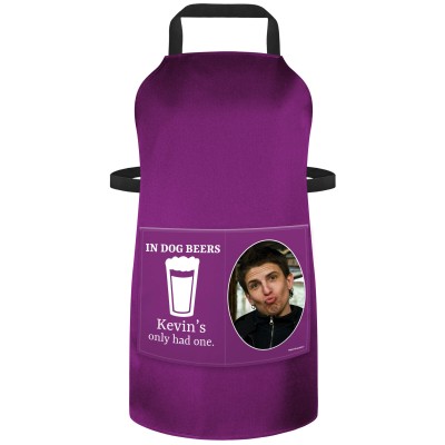 (70cm x 55cm) - Purple Cotton Fabric (Personalised with Text) and Photo Printed Pocket