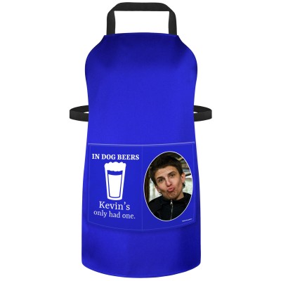 (70cm x 55cm) - Royal Blue Cotton Fabric (Personalised with Text) and Photo Printed Pocket