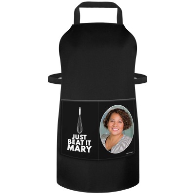 (90cm x 70cm) with Just Beat It Icon Black Cotton Fabric (Personalised with Text) and Photo Printed Pocket