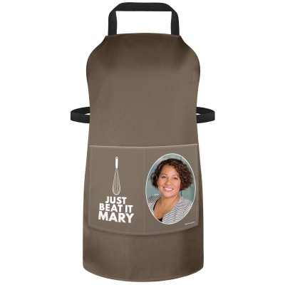 (90cm x 70cm) with Just Beat It Icon - Chocolate Luxury Cotton Fabric (Personalised with Text) and Photo Printed Pocket