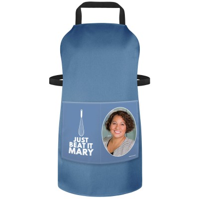 (90cm x 70cm) with Just Beat It Icon - Gothic Blue Luxury Cotton Fabric (Personalised with Text) and Photo Printed Pocket