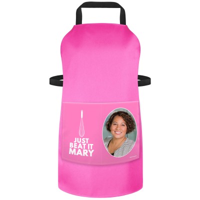 (90cm x 70cm) with Just Beat It Icon - Hot Pink Cotton Fabric (Personalised with Text) and Photo Printed Pocket
