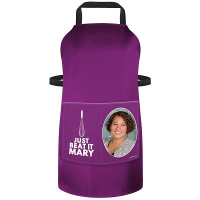 (70cm x 55cm) with Just Beat It Icon - Purple Cotton Fabric (Personalised with Text) and Photo Printed Pocket
