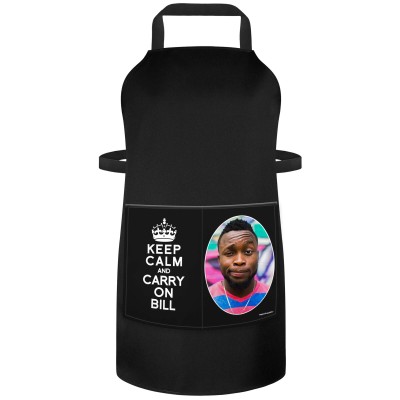 (90cm x 70cm) Black Cotton Fabric (Personalised with Text) and Photo Printed Pocket