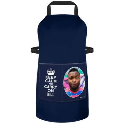 (90cm x 70cm) - Navy Blue Cotton Fabric (Personalised with Text) and Photo Printed Pocket