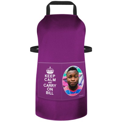 (70cm x 55cm) - Purple Cotton Fabric (Personalised with Text) and Photo Printed Pocket