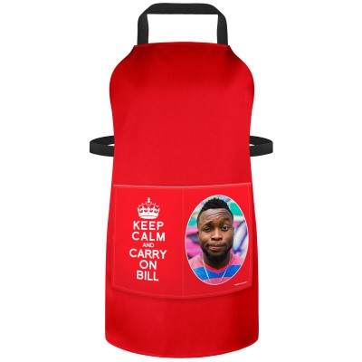 (90cm x 70cm) - Red Cotton Fabric (Personalised with Text) and Photo Printed Pocket
