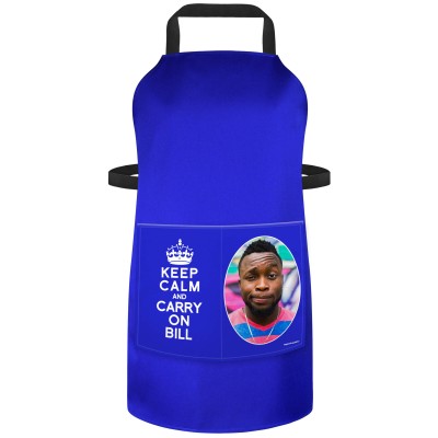 (90cm x 70cm) - Royal Blue Cotton Fabric (Personalised with Text) and Photo Printed Pocket