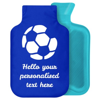 2 Litre (Football Icon) Royal Blue Soft Velvet Polyester Fabric with Removable Cover (Personalised with Text)