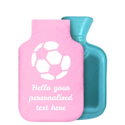 800ml (Football Icon) Baby Pink Soft Velvet Polyester Fabric with Removable Cover (Personalised with Text)