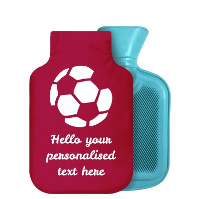 800ml (Football Icon) Burgundy Soft Velvet Polyester Fabric with Removable Cover (Personalised with Text)