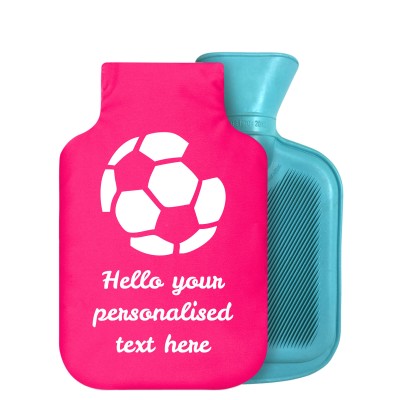 800ml (Football Icon) Hot Pink (Fuchsia) Soft Velvet Polyester Fabric with Removable Cover (Personalised with Text)
