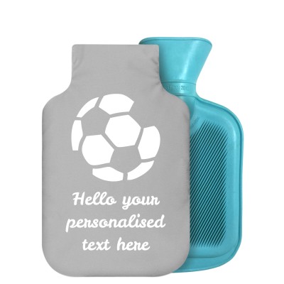 800ml (Football Icon) Grey Soft Velvet Polyester Fabric with Removable Cover (Personalised with Text)