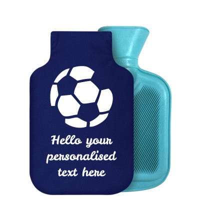 800ml (Football Icon) Navy Blue Soft Velvet Polyester Fabric with Removable Cover (Personalised with Text)