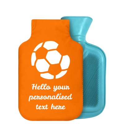 800ml (Football Icon) Burnt Orange Soft Velvet Polyester Fabric with Removable Cover (Personalised with Text)