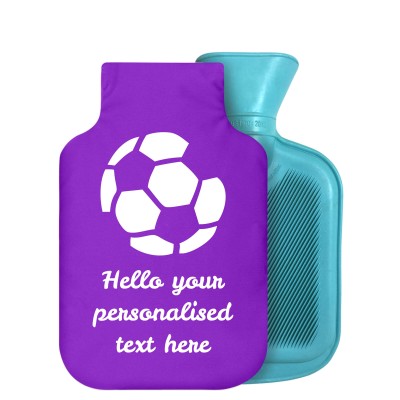 800ml (Football Icon) Purple Soft Velvet Polyester Fabric with Removable Cover (Personalised with Text)