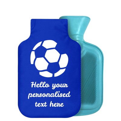 800ml (Football Icon) Royal Blue Soft Velvet Polyester Fabric with Removable Cover (Personalised with Text)